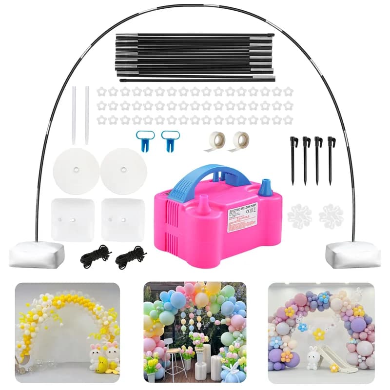 Balloon Arch Kit with Balloon Pump Electric, Improved Balloon Arch Stand with Base for Floor Gender Reveal Wedding Birthday Graduations Party Decorations