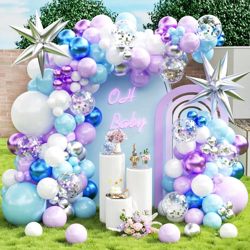 KARLURE Purple and Blue Balloon Arch Garland Kit for Girls Princess Birthday Party Baby Shower Anniversary Decorations