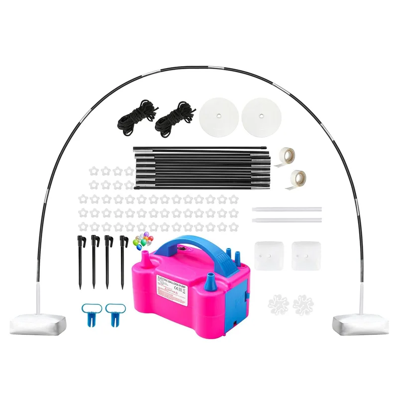 Voircoloria Balloon Arch Kit with Balloon Pump Electric, Improved Balloon Arch Stand with Base for Birthday Gender Reveal Baby Shower Balloons Party Decorations